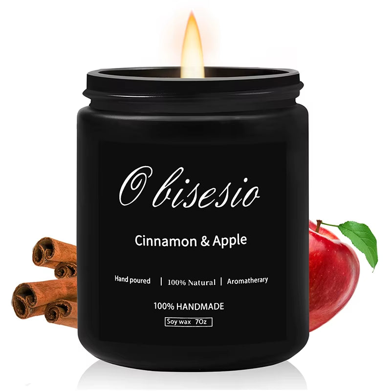 Scented Candle for Men Aromatherapy Candle for Home Scented Soy Candle Set Cinnamon Apple Vanilla Pumpkin Men Candle