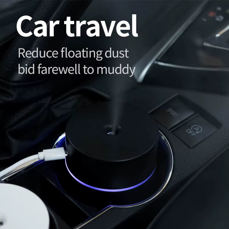 Portable Mini Car Air Humidifier 300ML Air Humidifier Soft Light Humidifiers for Kid Women Baby Bedroom Student Home Electronic