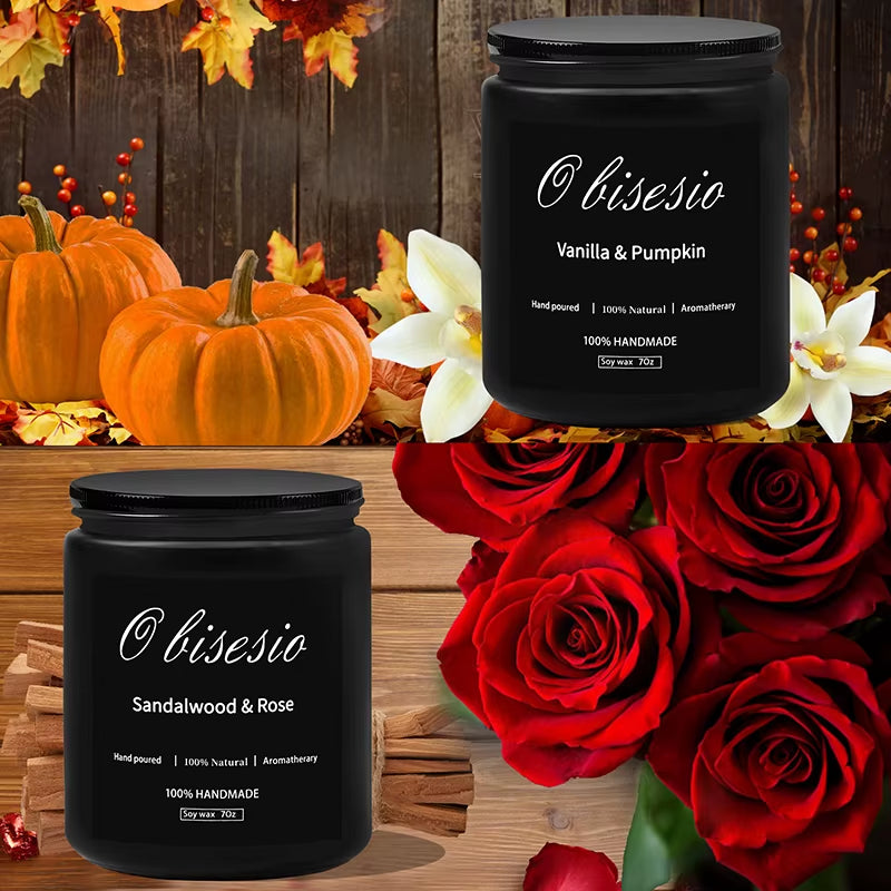 Scented Candle for Men Aromatherapy Candle for Home Scented Soy Candle Set Cinnamon Apple Vanilla Pumpkin Men Candle