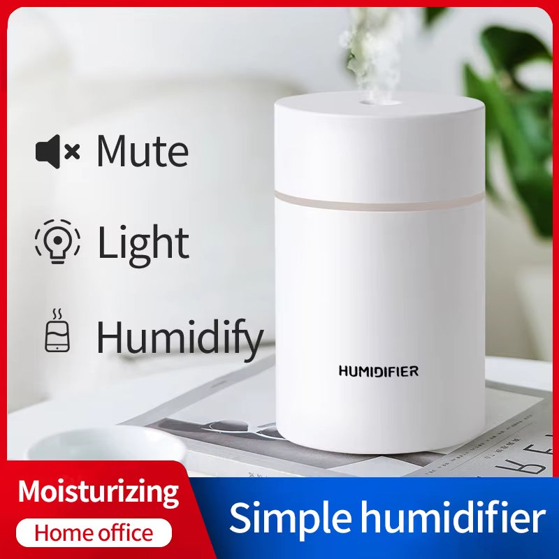 Portable Mini Car Air Humidifier 300ML Air Humidifier Soft Light Humidifiers for Kid Women Baby Bedroom Student Home Electronic